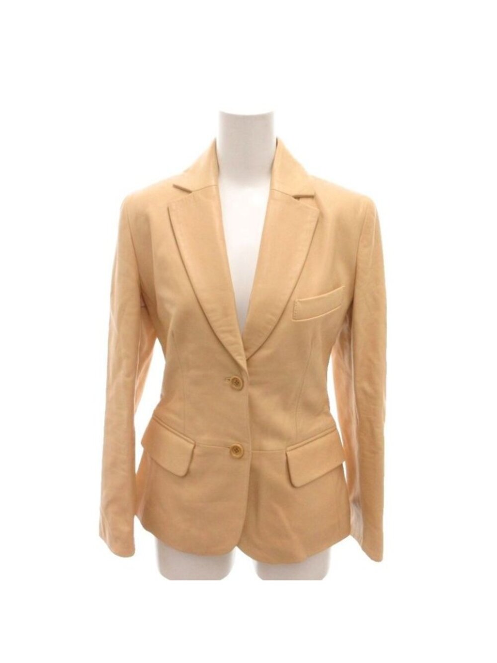 Loewe Tailored Jacket Lamb Leather Lining Anagram 34 Beige Yj